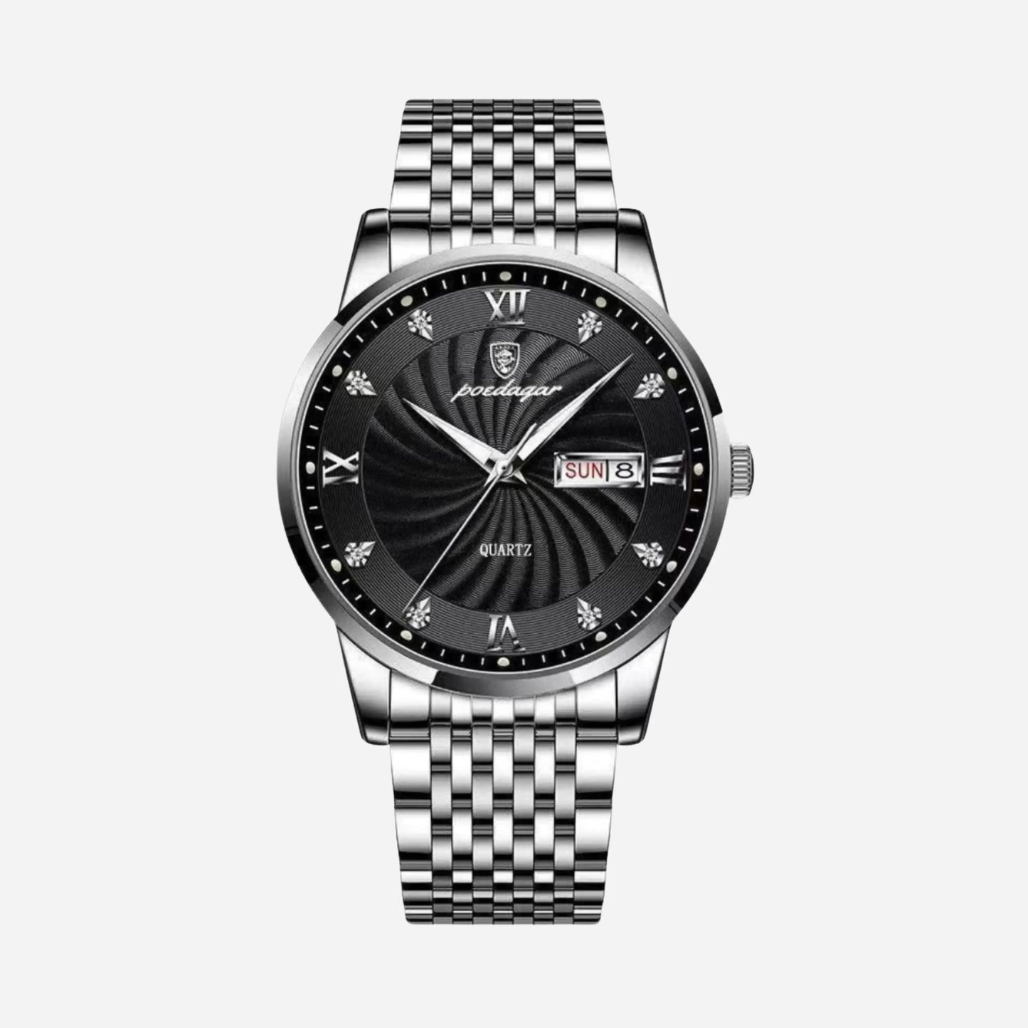 RELOJ ELEGANTE DE HOMBRE CON BRAZALETE DE ACERO PREMIUM - Ada Cepeda Shop