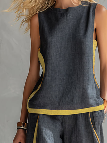 LEILA|CONJUNTO DE CHALECO Y PANTALONES