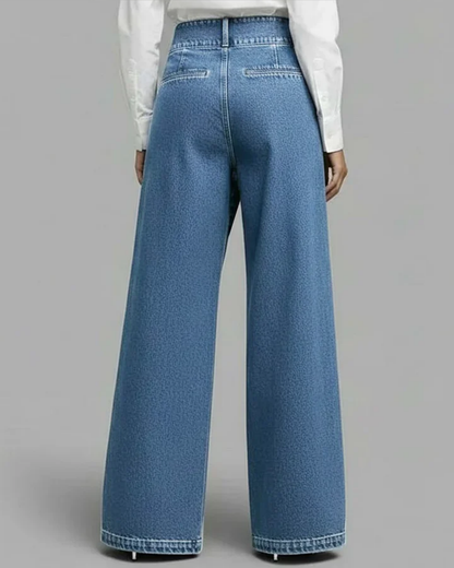 CHECHU|PANTALÓN PALAZZO DENIM CRUZADO - Ada Cepeda Shop