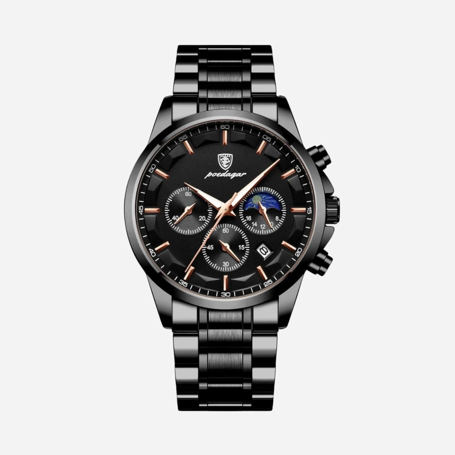 RELOJ PREMIUM DE ACERO NEGRO PARA HOMBRE - Ada Cepeda Shop