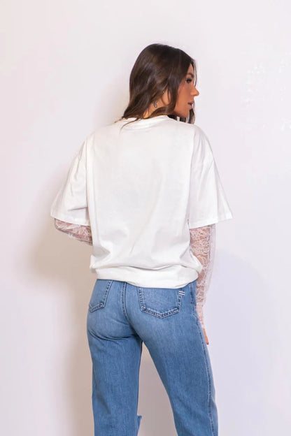 LOLA|CAMISETA CON ENCAJE - Ada Cepeda Shop