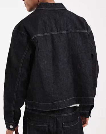 Chaqueta vaquera azul añil oscuro de estilo worker - Ada Cepeda Shop