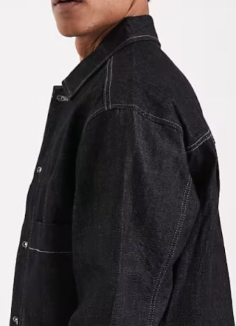 Chaqueta vaquera azul añil oscuro de estilo worker - Ada Cepeda Shop