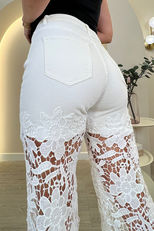 REME|PANTALÓN VAQUERO CALADO FLORES - Ada Cepeda Shop