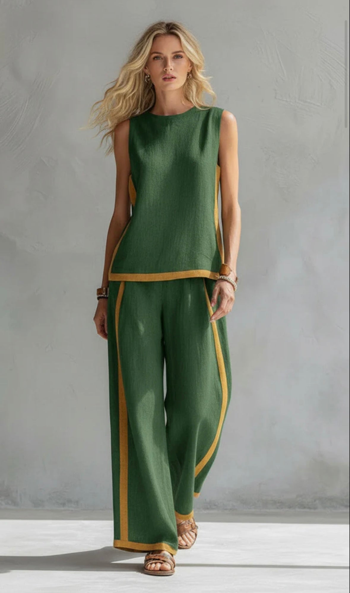 LEILA|CONJUNTO DE CHALECO Y PANTALONES