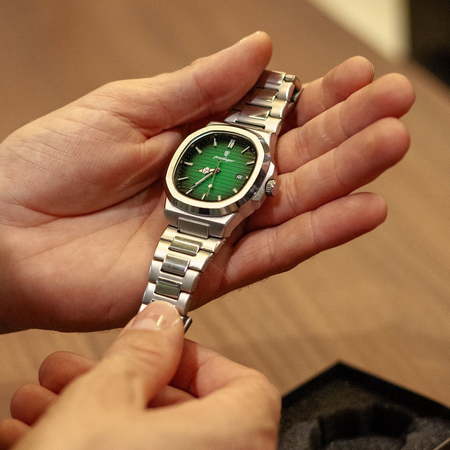 RELOJ ACERO LUXE HOMBRE – DISEÑO ELEGANTE CON ESFERA VERDE PREMIUM - Ada Cepeda Shop