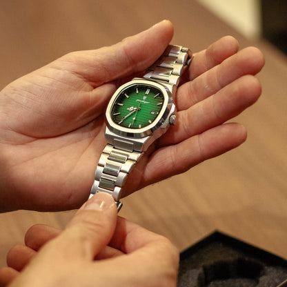 RELOJ ACERO LUXE HOMBRE – DISEÑO ELEGANTE CON ESFERA VERDE PREMIUM - Ada Cepeda Shop