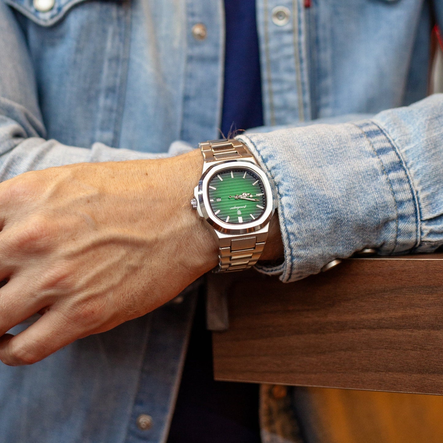 RELOJ ACERO LUXE HOMBRE – DISEÑO ELEGANTE CON ESFERA VERDE PREMIUM - Ada Cepeda Shop