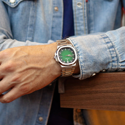 RELOJ ACERO LUXE HOMBRE – DISEÑO ELEGANTE CON ESFERA VERDE PREMIUM - Ada Cepeda Shop