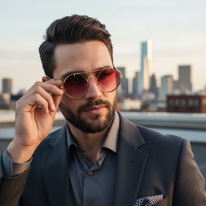 PANTHERA|GAFAS DE SOL REDONDAS CON MONTURA METÁLICA UNISEX - Ada Cepeda Shop