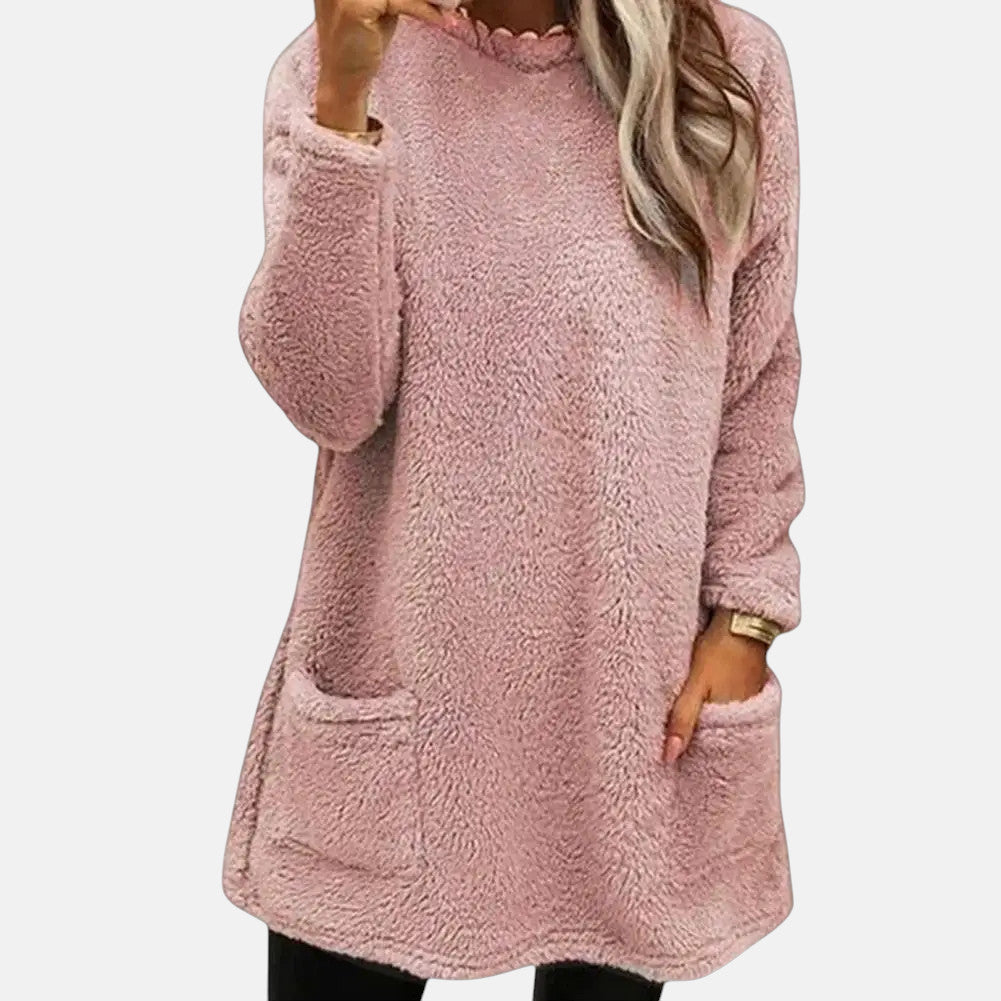 VESTIDO TEJIDO HOLGADO DE MANGA LARGA – ESTILO CASUAL - Ada Cepeda Shop