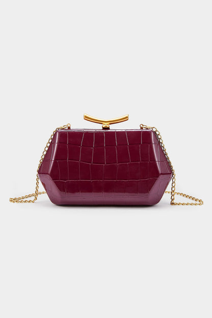 COCO|CLUTCH ELEGANTE EFECTO CROCO CON CIERRE DORADO - Ada Cepeda Shop