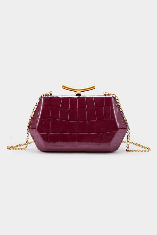 COCO|CLUTCH ELEGANTE EFECTO CROCO CON CIERRE DORADO - Ada Cepeda Shop