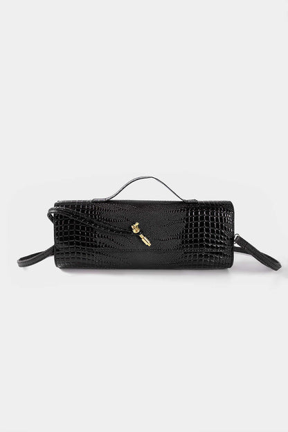 CLUTCH ELEGANTE TEXTURIZADO CON ASA Y CIERRE DORADO - Ada Cepeda Shop