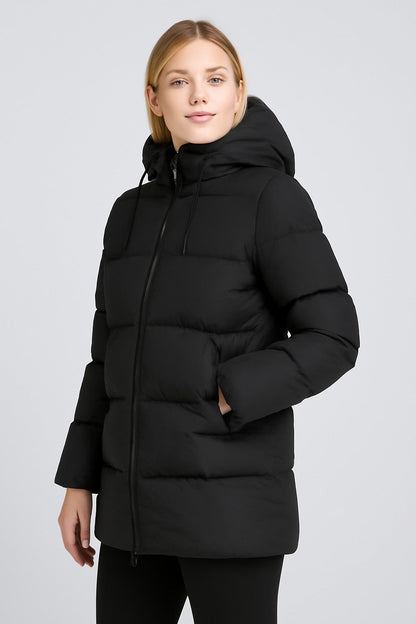 CHAQUETA ACOLCHADA LARGA CON CAPUCHA PARA MUJER - Ada Cepeda Shop