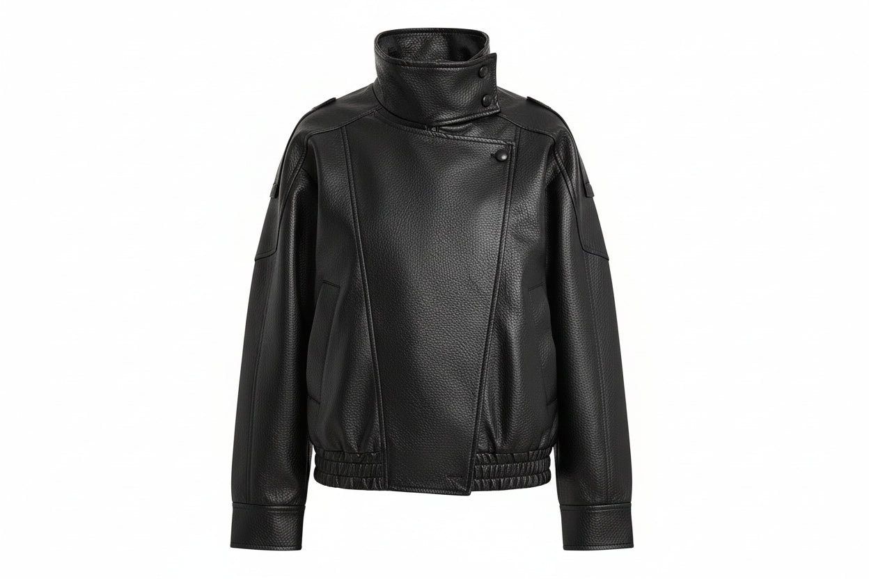 CHAQUETA CON BOTONES DE PIEL SINTÉTICA - Ada Cepeda Shop