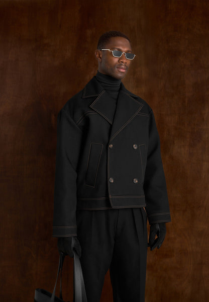 CHAQUETA CORTA CRUZADA DE ESTILO SASTRERO PARA HOMBRE - Ada Cepeda Shop