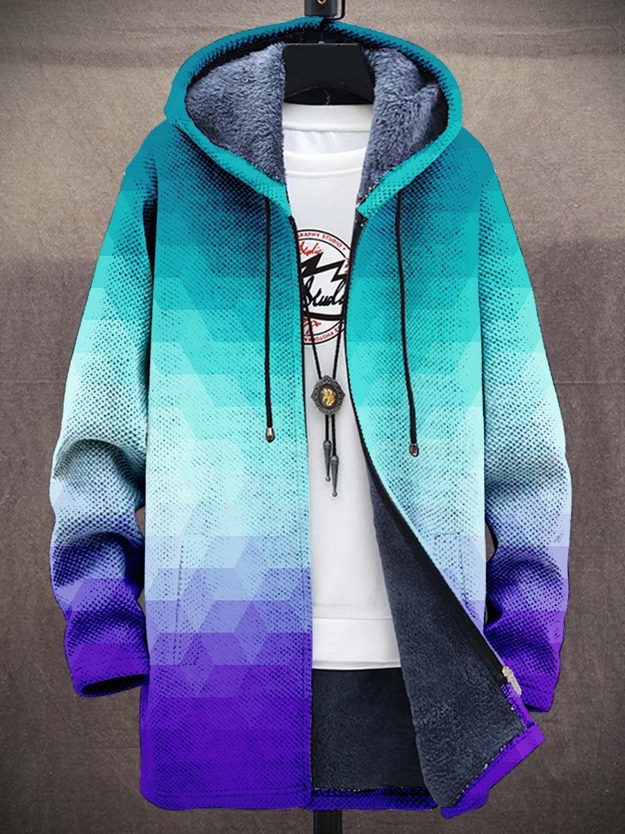 CHAQUETA CON CAPUCHA DE DISEÑO GEOMÉTRICO MULTICOLOR - Ada Cepeda Shop