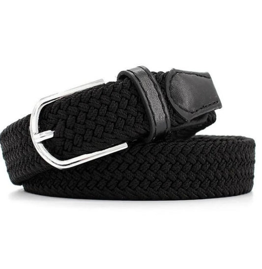 CINTURÓN NEGRO TRENZADO ELÁSTICO – ESTILO URBANO Y VERSÁTIL - Ada Cepeda Shop