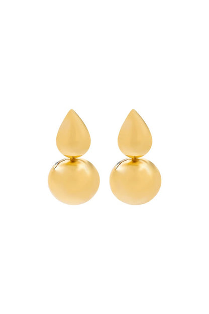 PENDIENTES DORADOS GOTA DOBLE – DISEÑO ELEGANTE Y SOFISTICADO - Ada Cepeda Shop