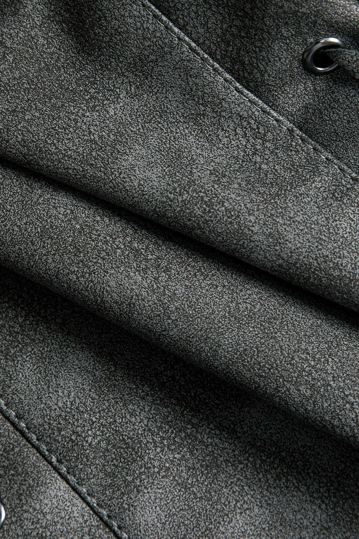 CHAQUETA DE CUERO SINTÉTICO CON BOTONES CRUZADOS - Ada Cepeda Shop