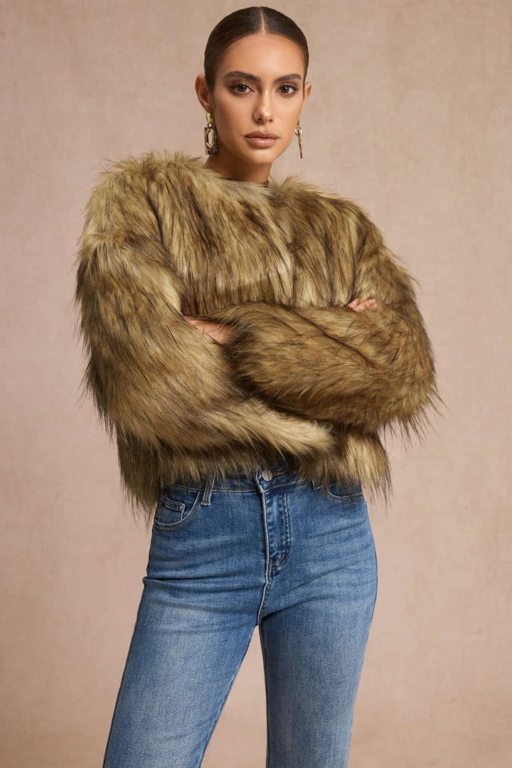 BOOM|CHAQUETA EFECTO PELO ELEGANTE - Ada Cepeda Shop