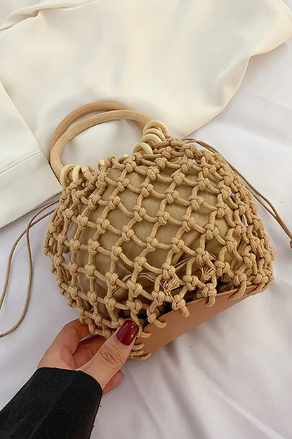 PIÑA|BOLSO DE MANO CON ASA DE MADERA - Ada Cepeda Shop