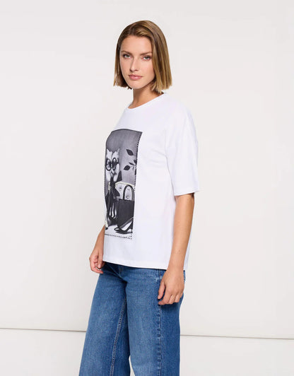 CAMISETA OVERSIZE CON APLICACIONES “FASHION CAT” – ARTE URBANO Y GLAM - Ada Cepeda Shop