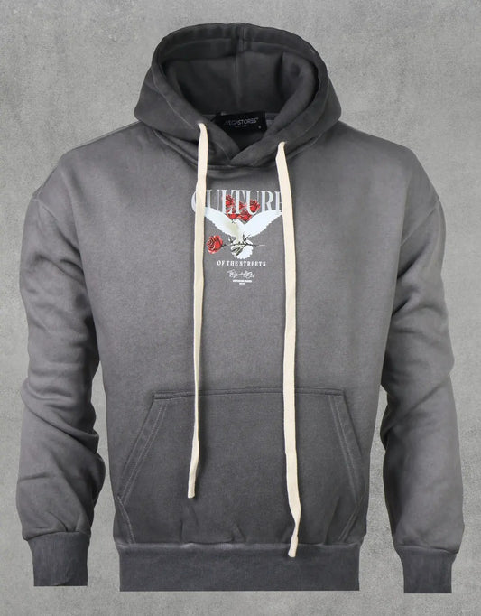 ROSE|SUDADERA GRIS OSCURA STREETWEAR CON CAPUCHA - Ada Cepeda Shop