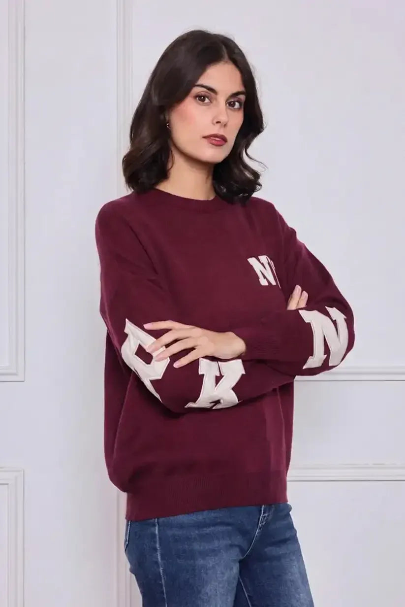 JERSEY OVERSIZE BURDEOS “NEW YORK” EST. 1992 - Ada Cepeda Shop