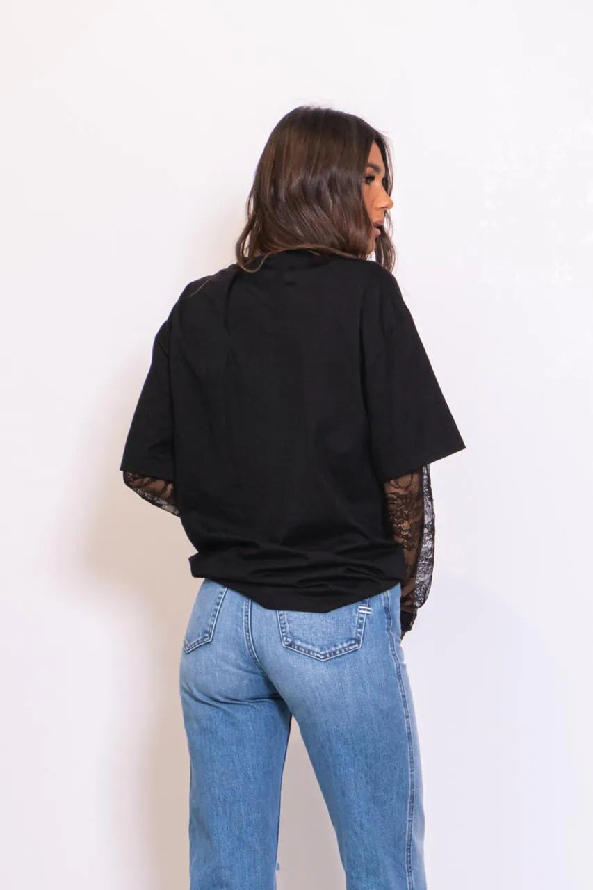 LOLA|CAMISETA CON ENCAJE - Ada Cepeda Shop