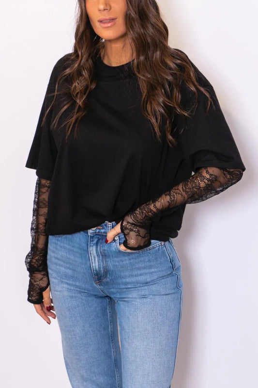 LOLA|CAMISETA CON ENCAJE - Ada Cepeda Shop