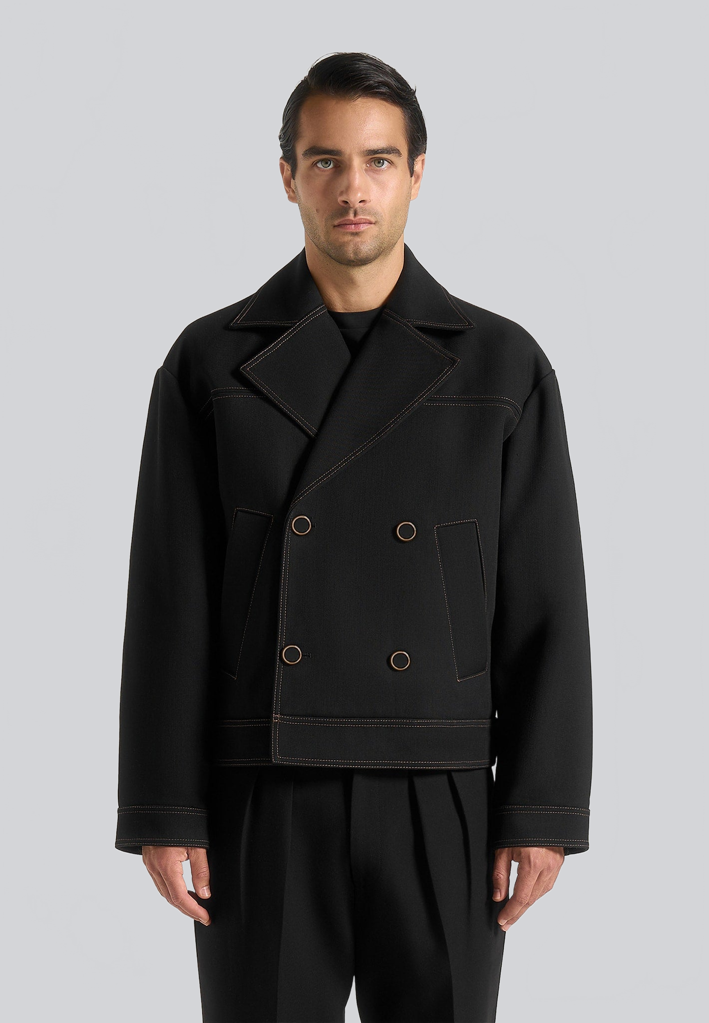 CHAQUETA CORTA CRUZADA DE ESTILO SASTRERO PARA HOMBRE - Ada Cepeda Shop