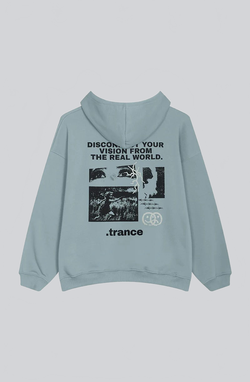 SUDADERA OVERSIZE CON CAPUCHA “DISCONNECT YOUR VISION” – STREETWEAR CON MENSAJE - Ada Cepeda Shop
