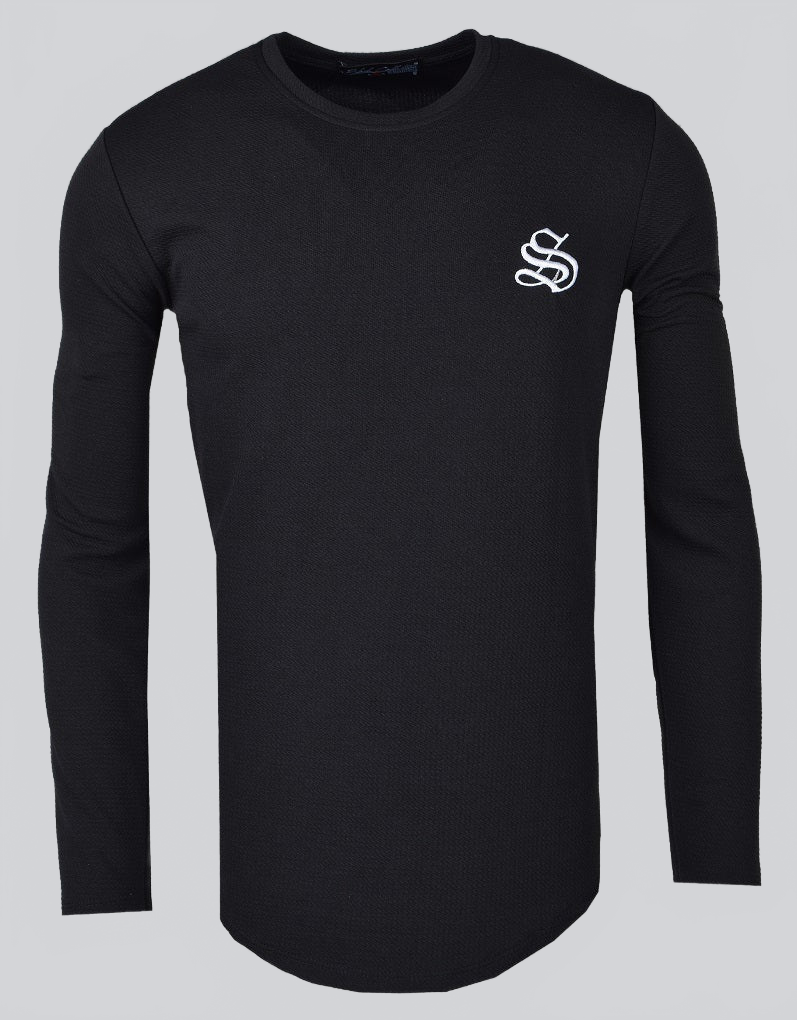 CAMISETA NEGRA PREMIUM DE MANGA LARGA – ESTILO MODERNO Y AJUSTE SLIM - Ada Cepeda Shop