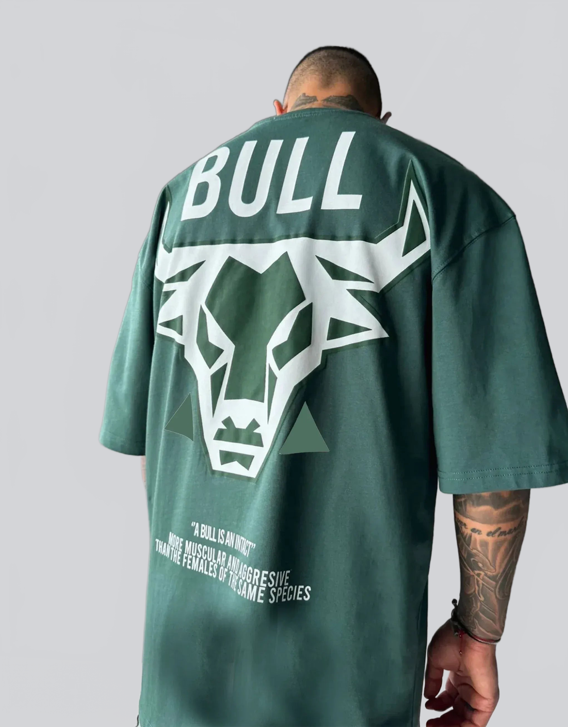 TORETO|CAMISETA VERDE STREETWEAR BULL – DISEÑO OVERSIZE CON ESTAMPADO TRASERO - Ada Cepeda Shop