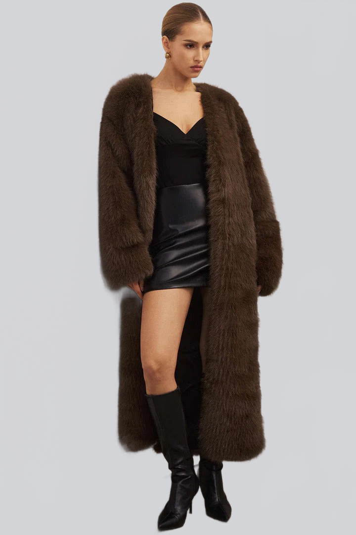 ABRIGO LARGO DE PELO SINTÉTICO DE ALTA CALIDAD - Ada Cepeda Shop