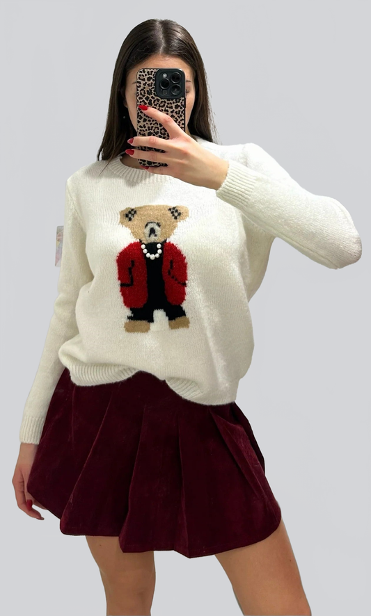 JERSEY ROJO CON OSO BORDADO - Ada Cepeda Shop