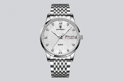 RELOJ ELEGANTE DE HOMBRE CON BRAZALETE DE ACERO PREMIUM - Ada Cepeda Shop