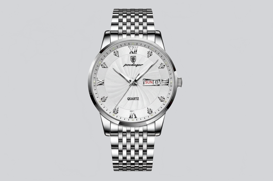RELOJ ELEGANTE DE HOMBRE CON BRAZALETE DE ACERO PREMIUM - Ada Cepeda Shop
